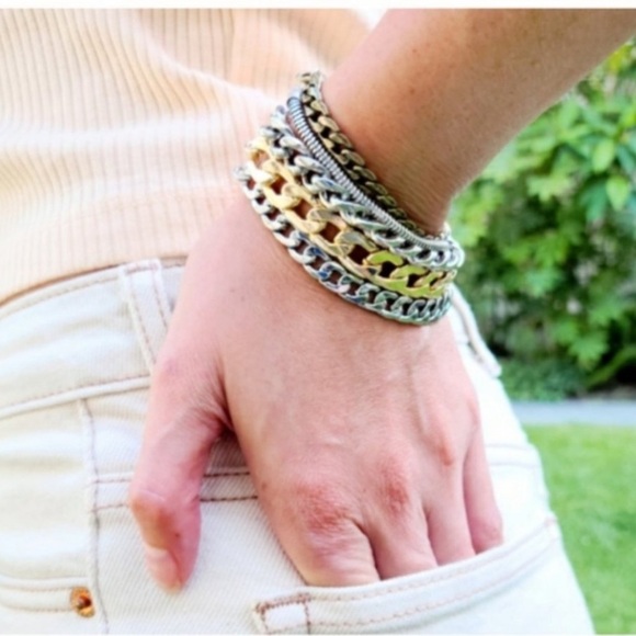 Jenny Bird Austin Cuff Layered Chain Bracelet - Picture 3 of 12